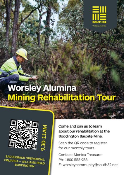 Worsley Alumina Mining Rehabilitation Tour @ Boddington Bauxite Mine