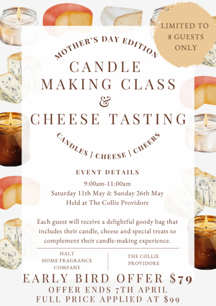 Candle Making Class & Cheese Tasting @ The Collie Providore